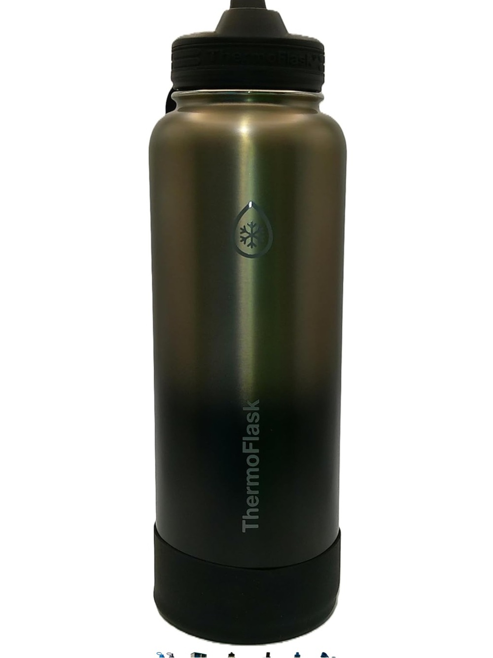 ThermoFlask Stainless Steel Water Bottle, 40 oz, 2-Pack (Silver/Blue Brushed) - Picture 3 of 6